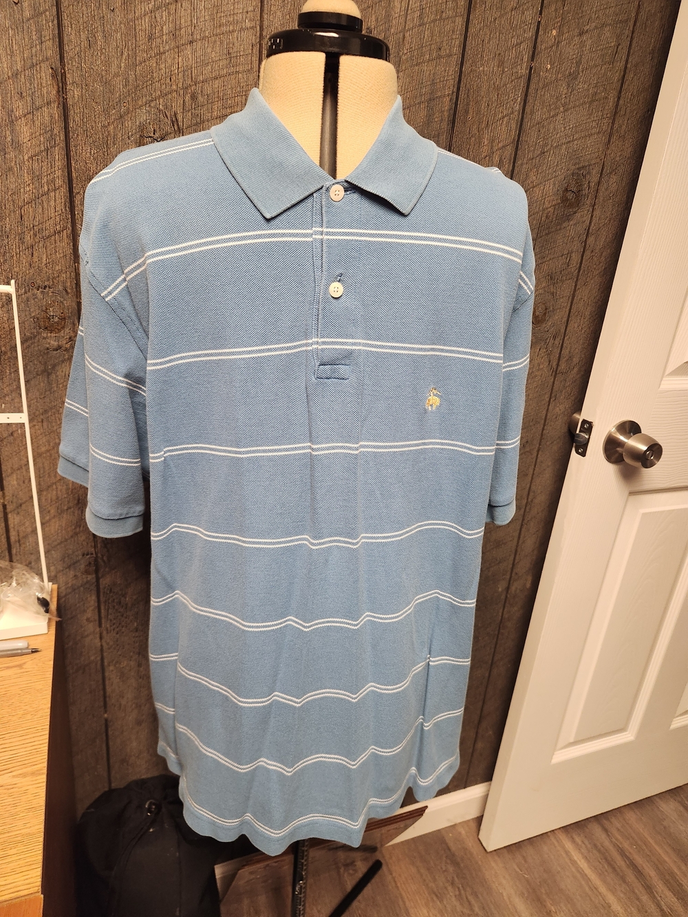 Light Blue Striped Polo Shirt - Classic Men's Casual - Brooks Brothers